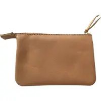 Clairefontaine Petit sac plat en cuir avec 2 compartiments, 13 x 9 cm, couleur naturelle