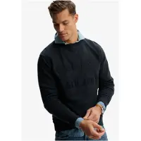 Superdry pour homme. M2014382A Sweatshirt Vintage Athletic Tonal navy (S), Noir, Casuel, Coton