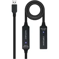 Nanocable Usb-a 3.0 Extender M/f Cable 10 M Noir