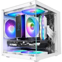 Mars Gaming MC-CUBEW, tour mini, blanc, micro ATX, Mini-ITX, 29,2 mm, 27,6 mm, 28,7 mm