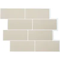 vidaXL Carreau De Métro 10 Pcs Beige 29 X 21 Cm Polyuréthane Et Pet