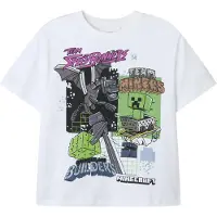 Name it T-Shirt 'NKMJahi Minecraft' gris foncé / vert / violet / blanc