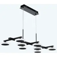 Doporro Suspension Luminaire Plafonnier Lustre Chambre Salon Réglable Éclairage Intérieur Mémoire Intelligente Lampe de Nuit LED Noir Mat Télécommande 72×36×150CM 32W Alivetta3377