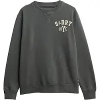 Superdry pour homme. M2014012A Vintage Athletic Crew Sweatshirt gris foncé (S), Casuel, Coton