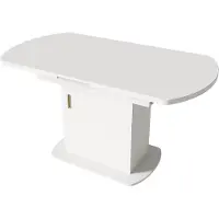 EUAKT GmbH Table à rallonges avec espace de rangement, table basse multifonctionnelle pouvant accueillir jusqu'à 6 personnes, table à manger ovale minimaliste peu encombrante, blanc + doré
