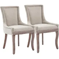 EUAKT GmbH Ensemble de 2 chaises de salle à manger, chaises de cuisine avec revêtement en chenille, pieds en bois avec patins réglables, chaises rembourrées avec dossier incurvé, design avec rivets