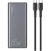 Usams Powerbank Pb59 30000Mah 65W2Xqc3.0+Pd Fast Charge Czarny/Black Cmxlogtc01 (Us-Cd165) + Kabel Usb-C-Usb-C