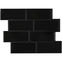 vidaXL Carreau De Métro 20 Pcs Noir 29 X 21 Cm Polyuréthane Et Pet