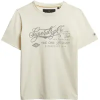 Superdry pour femme. W1011850A T-shirt de l'Insutry Worker beige (M), Casuel, Coton, Manche courte