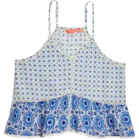Superdry pour femme. W6011647A Cami vintage bleu (XS), Casuel, Polyester, Sans manches / bretelles