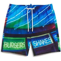 Superdry pour homme. M3010233A Maillot de bain imprimé photo bleu (XL), Beachwear, Polister recyclé, Durable