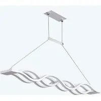 Doporro Suspension Luminaire Plafonnier Lustre Chambre Salon Réglable Éclairage Intérieur Mémoire Intelligente Lampe de Nuit LED Blanc Télécommande 106×11×120CM 60W Alivetta3301
