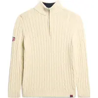 Superdry Femme Pull de Rugby en Maille à col Camionneur Crème Taille: 38