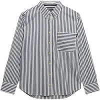 Superdry pour femme. W4010541A Chemise décontractée en popeline marine (XS), Casuel, Coton, Manche longue