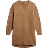 Superdry V Jumper Long Sleeve Short Dress Marron M Femme