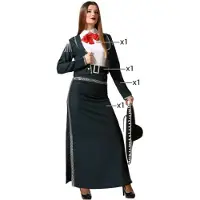 Atosa Mariachi Woman Costume Noir XL Enfants