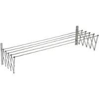 Sauvic - Fil à linge extensible en acier inoxydable, 120 cm, argent, taille unique