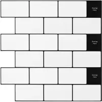 vidaXL Carreau de métro 20 pcs Blanc noir 30 x 30 cm