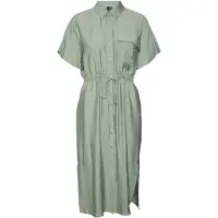 Vero Moda Iris Short Sleeve Midi Dress Vert S Femme
