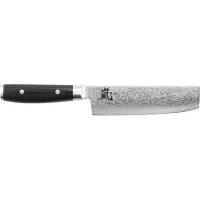 Yaxell Couteau Nakiri Ran 16,5 cm - Acier damassé inoxydable 69 plis - Poignée en Micarta