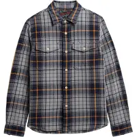 Superdry pour homme. M4011018A Chemise à carreaux bleu foncé (M), Casuel, Coton, Manche longue