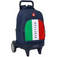 Safta Compact Evolutive Benetton Flag Wheeled Backpack Bleu Enfants