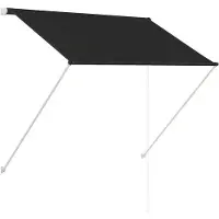 OEM Tente fabriquée à la main - 100 x 150 cm - Anthracite - Pare-soleil réglable pour fenêtres et balcons - Résistante aux UV et hydrofuge - Design moderne - Armature en acier