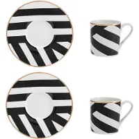 MIKASA Coffret De Tasses à Expresso Luxe Deco 100ml 2 Unités