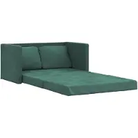 vidaXL Canapé-lit 2 en 1 vert foncé 122x204x55 cm velours