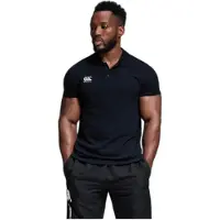 Canterbury Polo Hommes Noir Sport Casual Moyen Coton Polyester