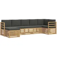 vidaXL Ensemble de canapés d'extérieur , 7 pièces, blanc et anthracite