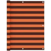 OEM Auvent de balcon - 120 x 600 cm - Parasol de jardin - Tissu Oxford - Résistant au vent et aux UV - Orange et marron - Cordon de fixation inclus