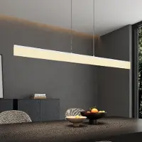 Doporro Suspension Luminaire Plafonnier Lustre Chambre Salon Réglable Éclairage Intérieur Mémoire Intelligente Lampe de Nuit LED Blanc Télécommande 110.5×1.8×130CM 24W Alivetta3303