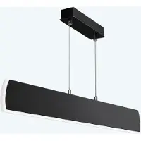 Doporro Suspension Luminaire Plafonnier Lustre Chambre Salon Réglable Éclairage Intérieur Mémoire Intelligente Lampe de Nuit LED Noir Mat Télécommande 100×8×120CM 20W Alivetta3730