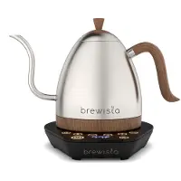 Brewista Bouilloire électrique en acier inoxydable Brewista Artisan, 1,0 L, avec contrôle de la température et bec verseur col de cygne - Slow Coffee Barista BA10VKVDE-SS
