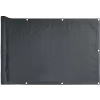 OEM Parasol de balcon 75 x 500 cm, toile Oxford, couleur anthracite, résistant au vent et à l'eau, rideau intimité avec œillets en aluminium, corde de 24 m incluse