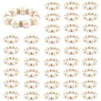 Typecat 100 Pièces de Ronds de Serviette en Perles Imitation Perles Strass Ronds de Serviette Porte-Serviettes Ronds de Serviette Ronds de Serviette