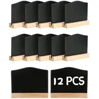 Typecat Paquet de 12 Tableaux Noirs, Tableaux à Craie pour Notes de Cuisine avec Supports 10 X 7,2 cm, Petit Tableau Noir pour Messages de Table