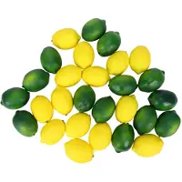 Typecat 28 PièCes / Ensemble Citrons Artificiels et Limes Faux Fruits DéCoratifs Faux Agrumes DéCorations Artificielles pour la Cuisine à Domicile