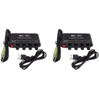 Melitt 2X Nouveau Mixeur Audio Condensateur Microphone Mixeur Quatre-En-Un Amplificateur de Microphone pour Ordinateur Téléphone Portable Carte Son