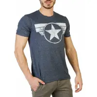Marvel Tee-Shirt Logo Homme Bleu Marine Chiné