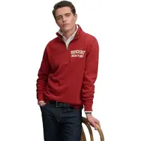 Superdry pour homme. M2014478A Sweat Vintage Athletic Half Zip rouge (3XL), Casuel, Coton, Manche longue