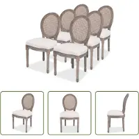 The Living Store Chaises de salle à manger 6 pcs. Tissu crème