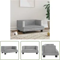 The Living Store Lit pour chien Gris clair 60x40x30 cm Velours
