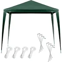 Creative Corner Pavillon de jardin, tente événementielle, kiosque commercial, tonnelle verte 2,5 x 2,5 m
