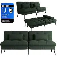 COMHOMA Canapé convertible avec fonction sommeil, housse Futon Canapé pliant, canapé-lit, canapé d'angle, canapé-lit d'appoint, canapé 3 places, avec dossier inclinable