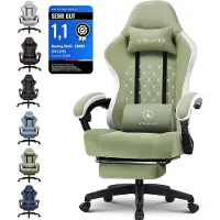 GTPLAYER PLAYER Chaise de jeu Fauteuil de jeu ergonomique Chaise de bureau PC Gamer Racing Chaise avec surface en tissu, accoudoirs de liaison