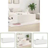 The Living Store Table basse blanche 100x50x35 cm pin massif