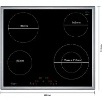 NEFF N 70, Table de cuisson électrique, 60 cm, noir, avec cadre à poser, T16SDF9R0