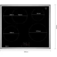 NEFF N 50, Plaque de cuisson à induction, 60 cm, avecau sol, noir, avec cadre, M56SBF1L0